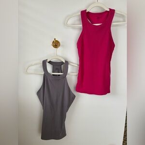 ALO Yoga Fuchsia and Charcoal Tank Tops
